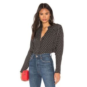 Joie‎ Tangia Button Blouse Dolman Sleeve Ikat Dot Pattern Size Small